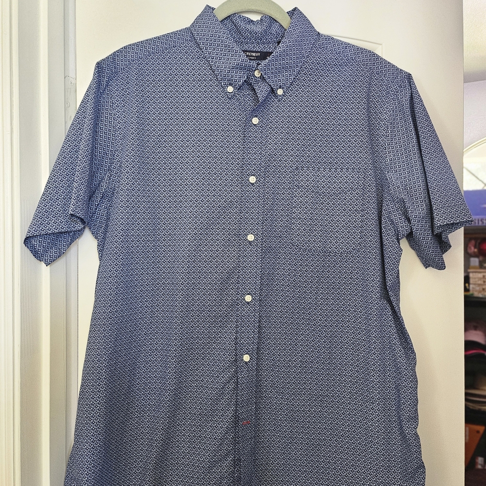 Daniel Cremieux Navy and White Geometric Shirt